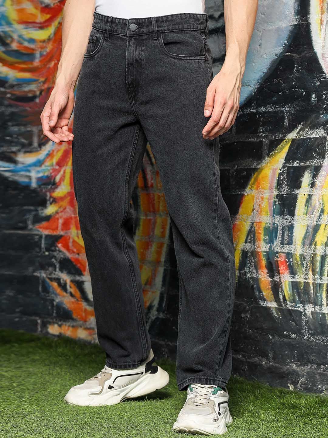 HERE&NOW Men Loose Relaxed Fit Pure Cotton Jeans