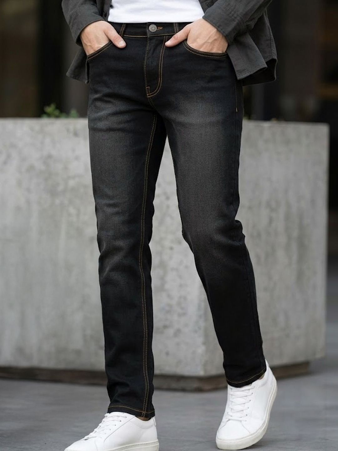Urbano Fashion Men Regular Fit Washed Stretchable Jeans