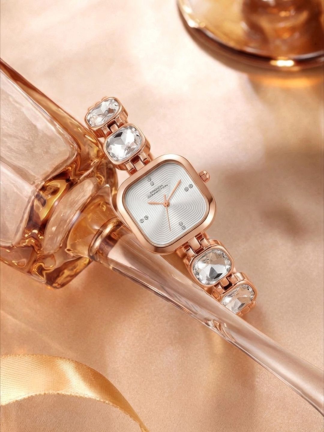 French Connection Women Printed Dial & Bracelet Style Straps Analogue Watch FCN0106SRGM