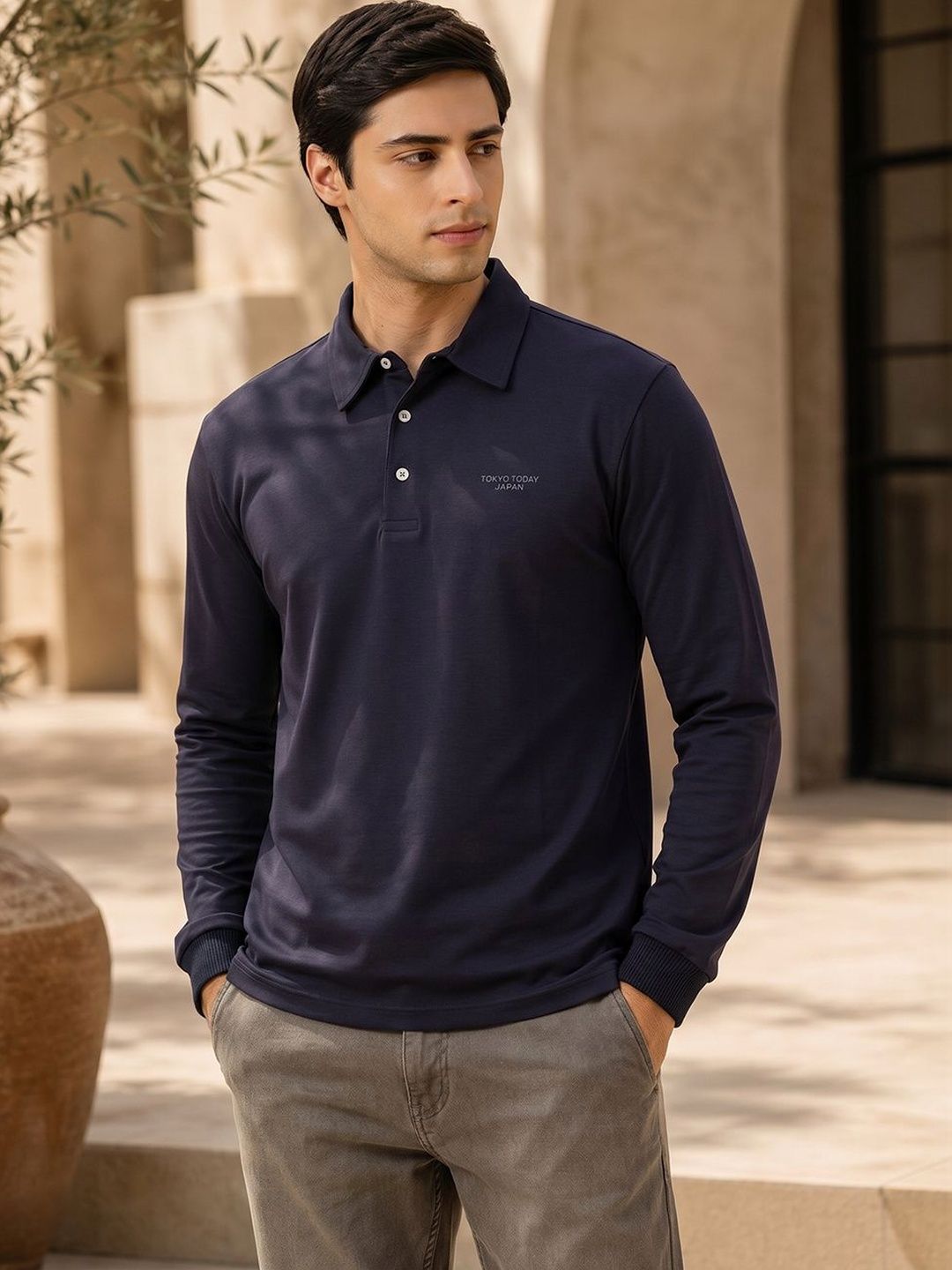 Thomas Scott Men Polo Collar Viscose Rayon Regular Fit T-shirt