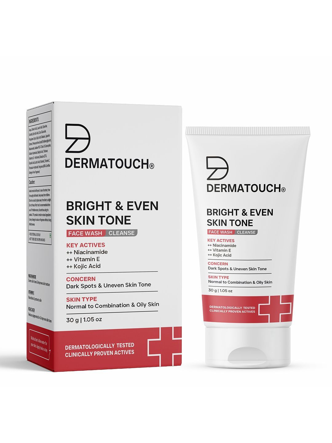Dermatouch Dailyglow Bright & Even Skin Tone Face Wash with Niacinamide & Vitamin E - 30g