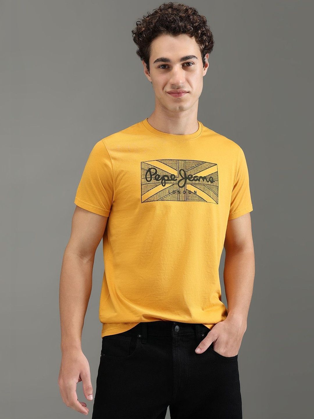 Pepe Jeans Men Printed Pure Cotton Slim Fit T-shirt