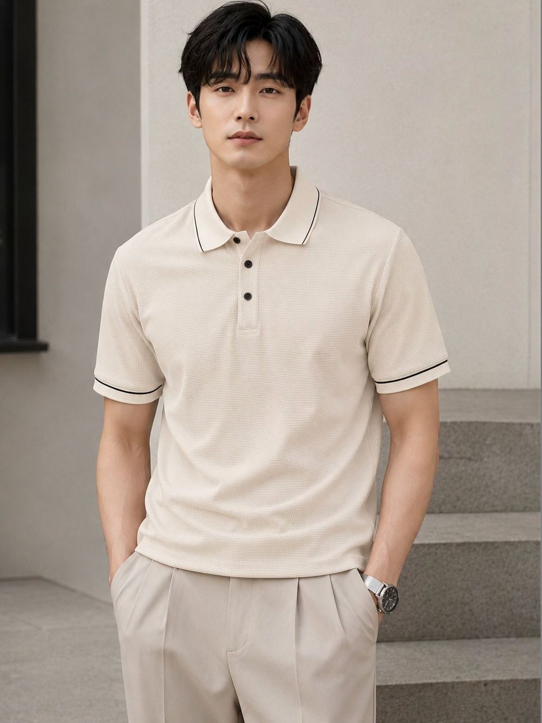 Mast & Harbour Men Polo Collar T-shirt