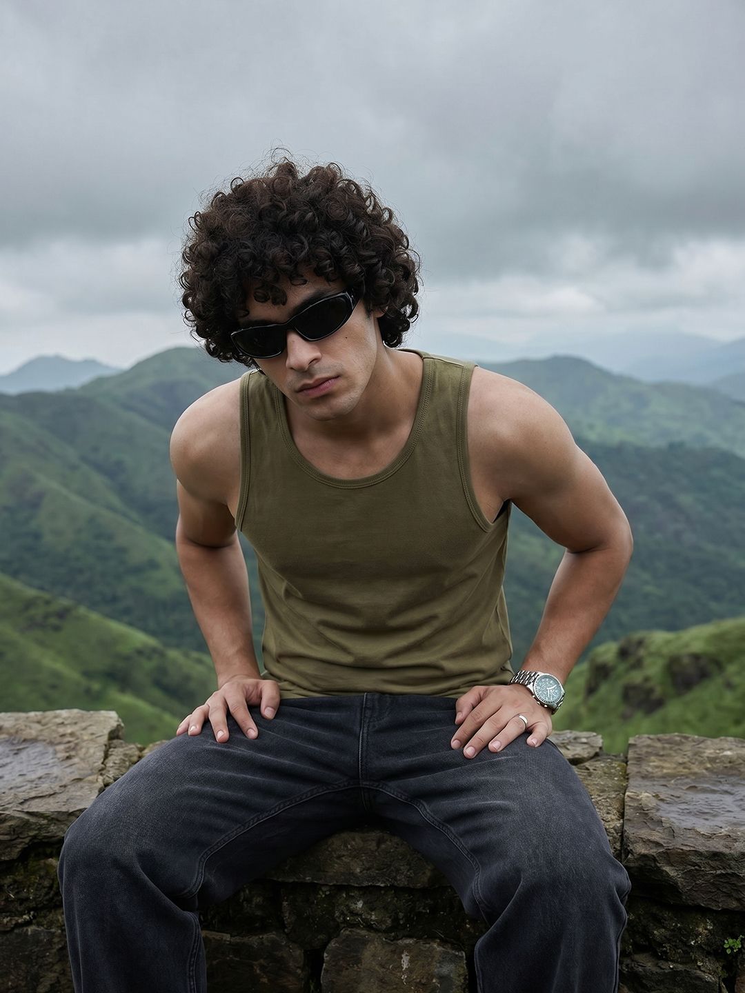 The Roadster Life Co. Sleeveless Pure Cotton T-Shirt