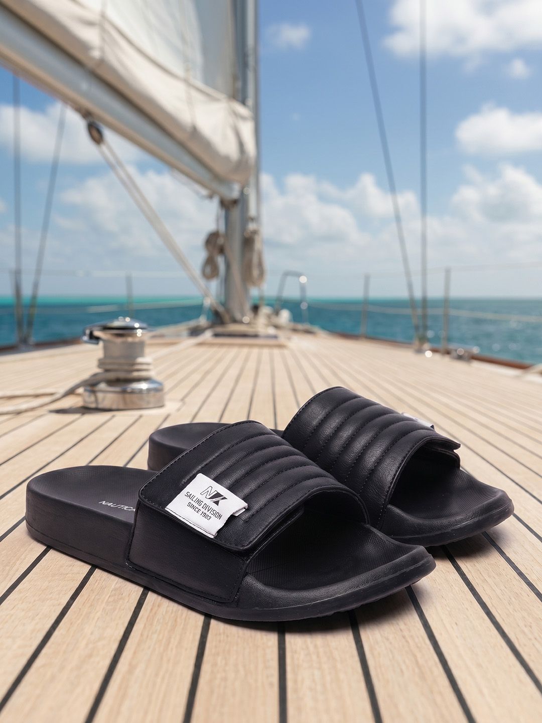 Nautica Men Textured Sliders
