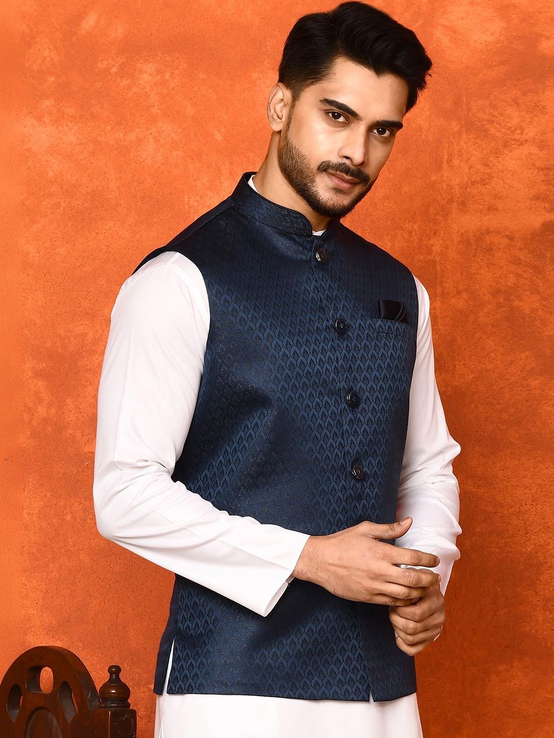 TRENDS OF ETHNIC TRENDS OF ETHNIC Woven Design Woven Nehru Jackets