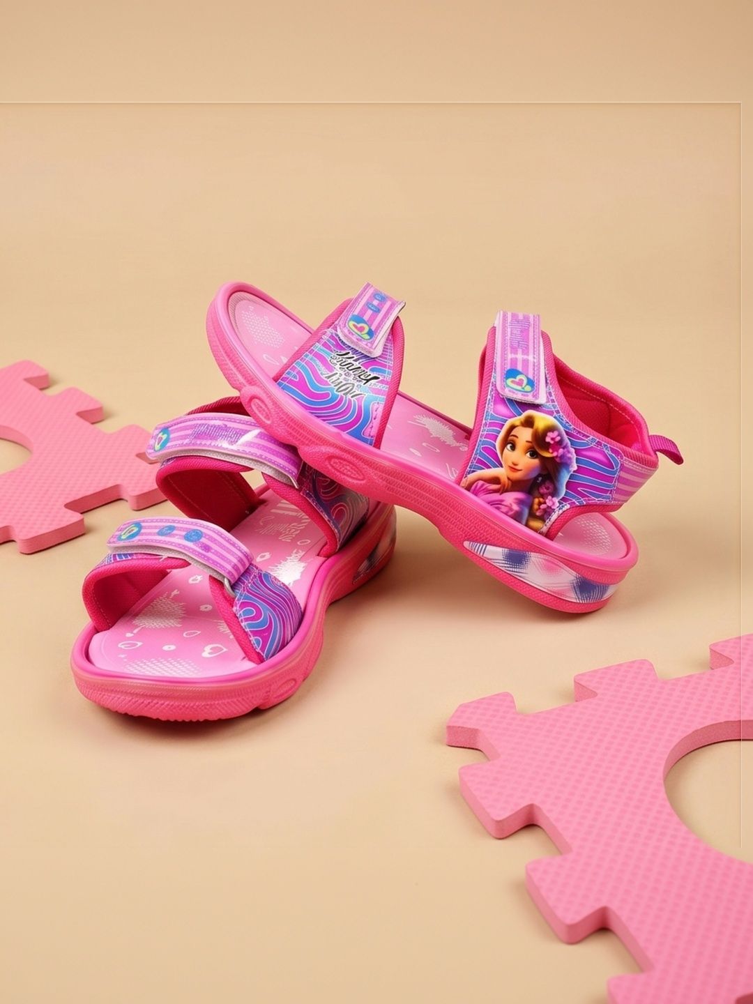 Green Comfort Girls Leather Comfort Sandals