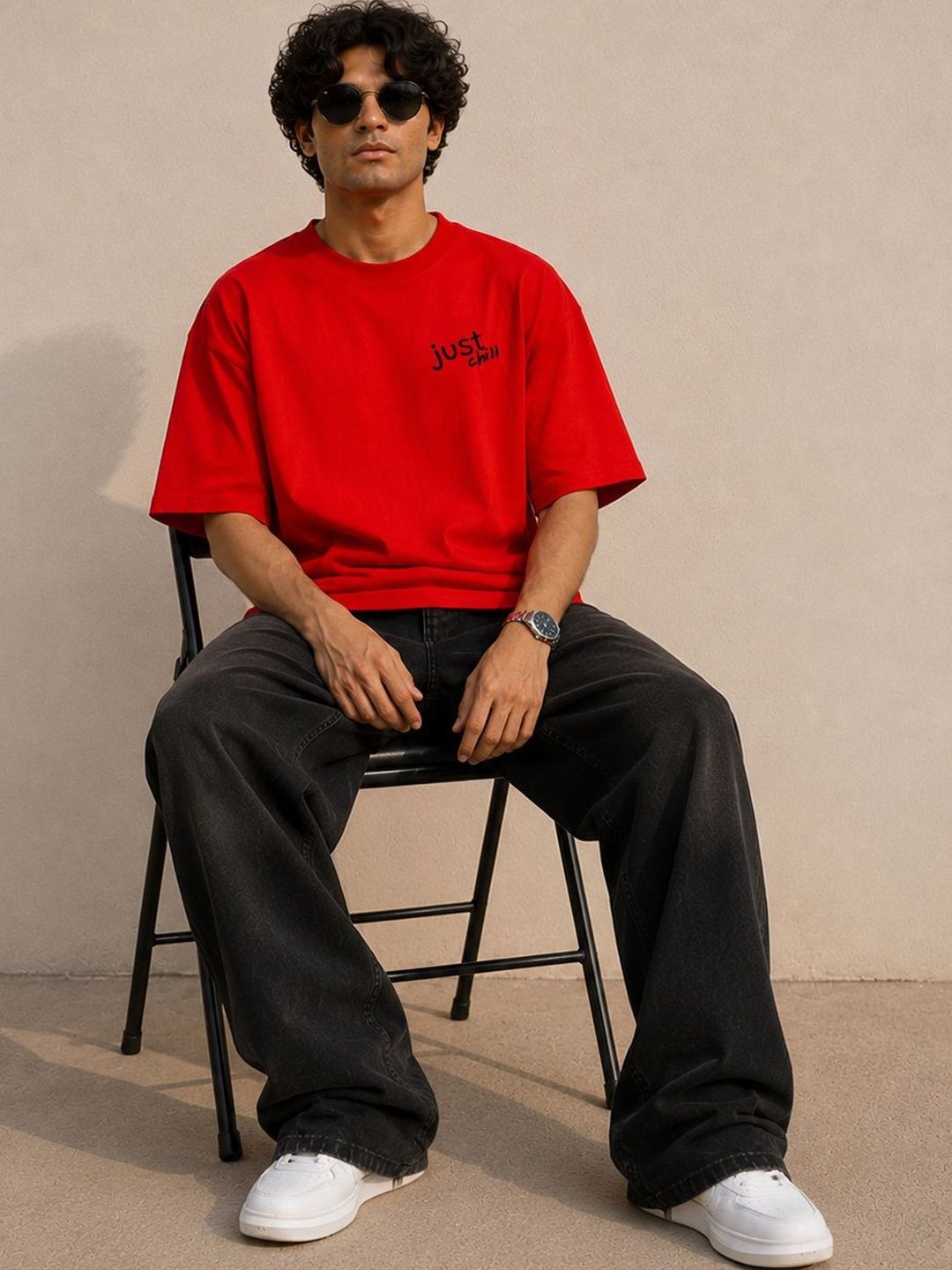 BEOVER Men Graphic Printed Oversized T-shirt