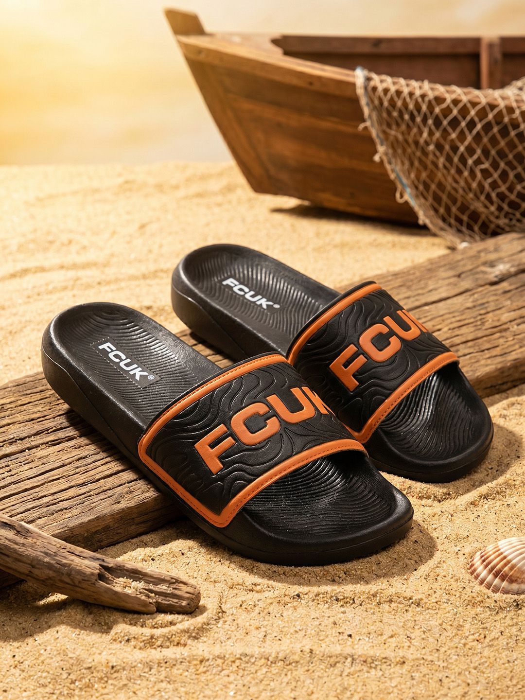 FCUK Men Self Design Sliders
