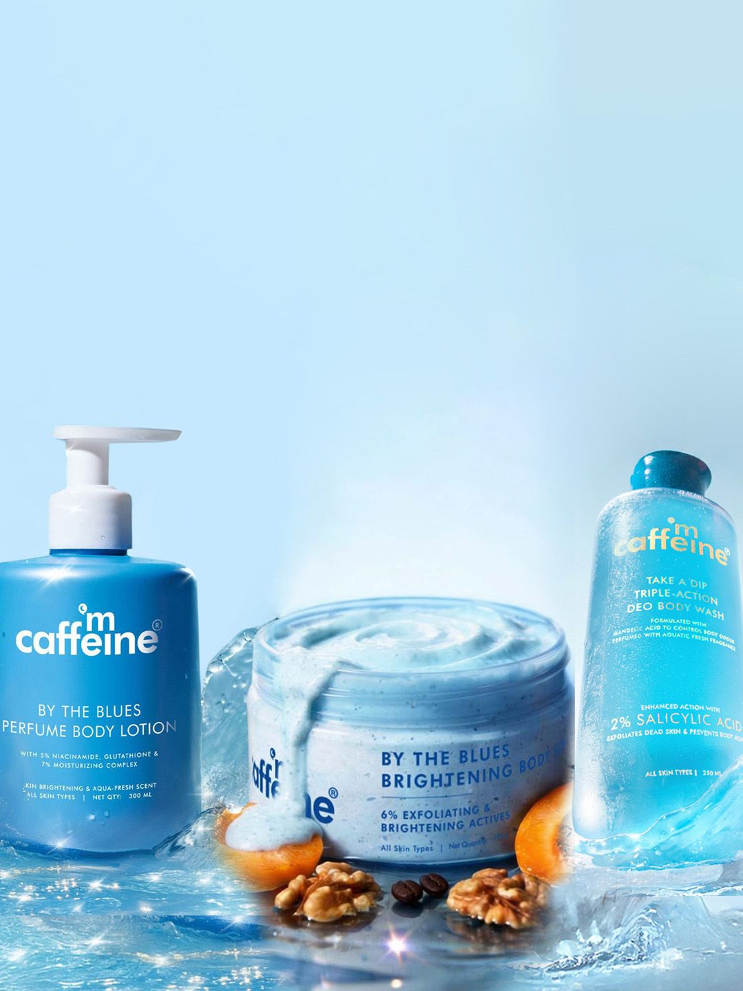 MCaffeine MCaffeine By The Blues Body Care Trio - Body Scrub + Body Lotion + Body Wash