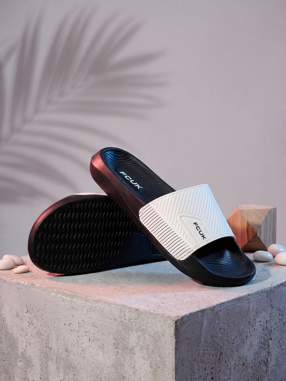 FCUK Men Textured Sliders