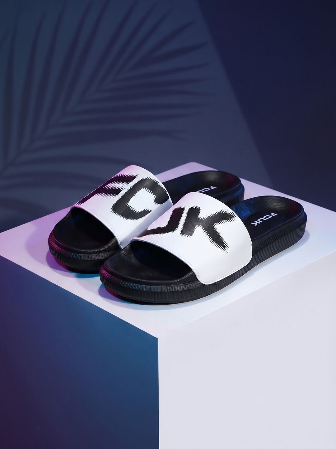 FCUK Men Brand Logo Printed Sliders