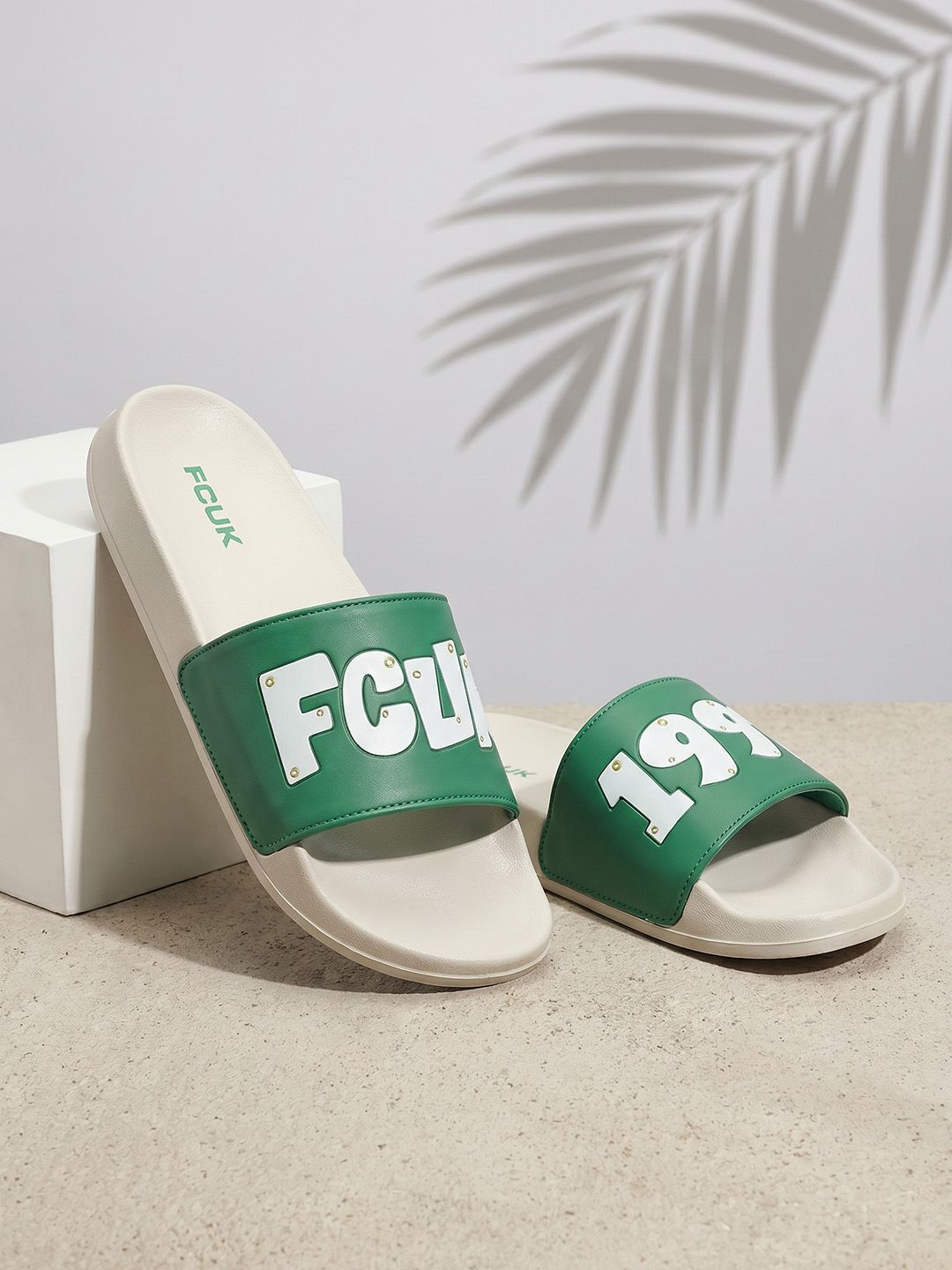 FCUK Men Brand Logo Printed Sliders