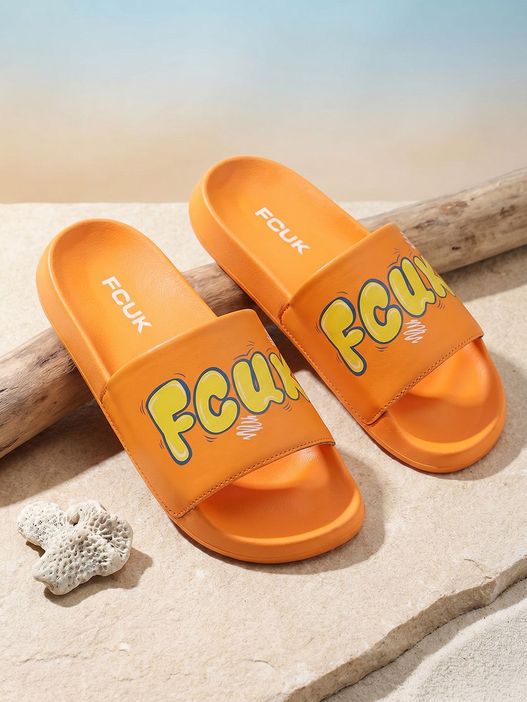 FCUK Men Printed Sliders