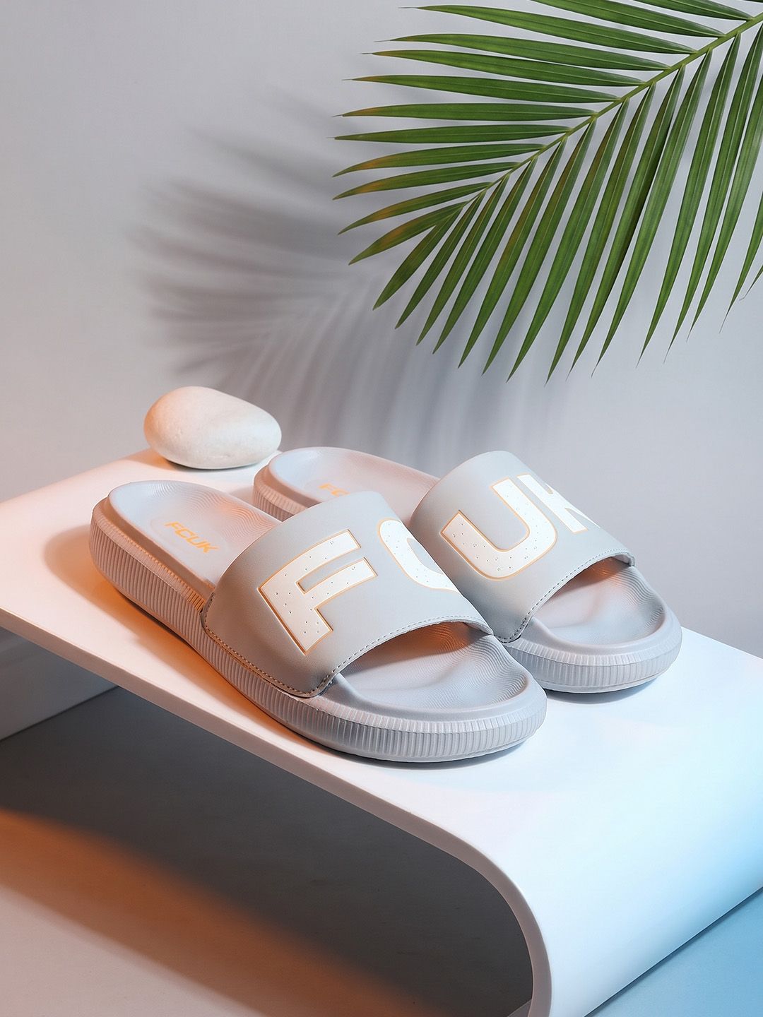 FCUK Men Brand Logo Printed Sliders