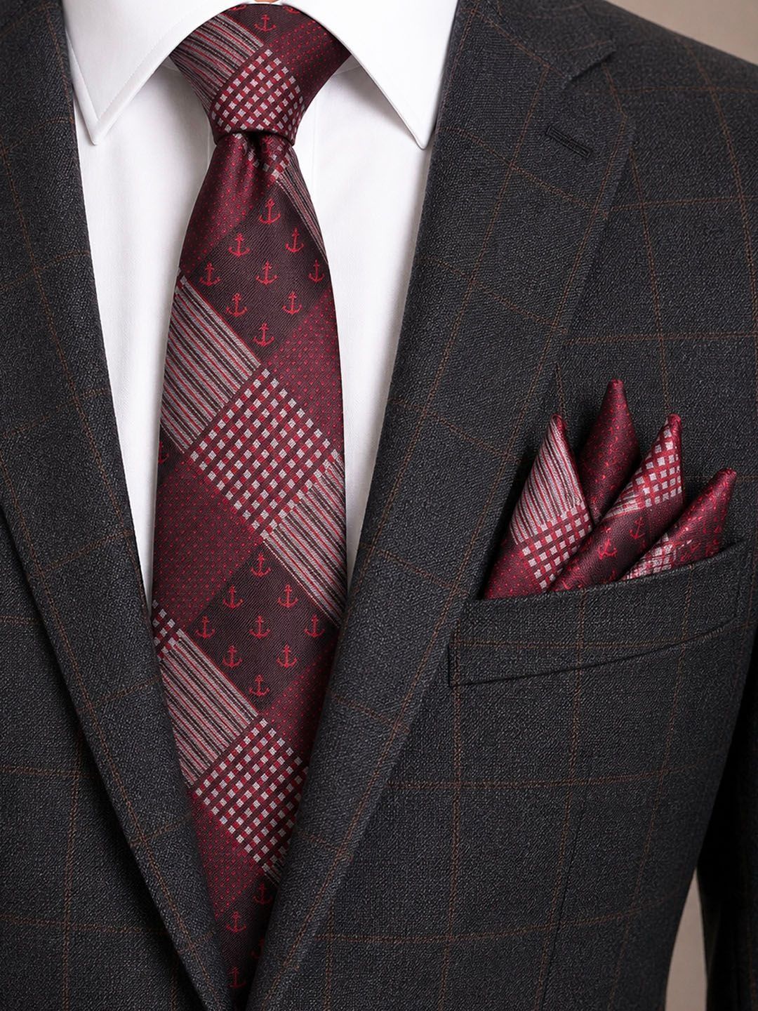 Cazzano Men Checked Skinny Tie