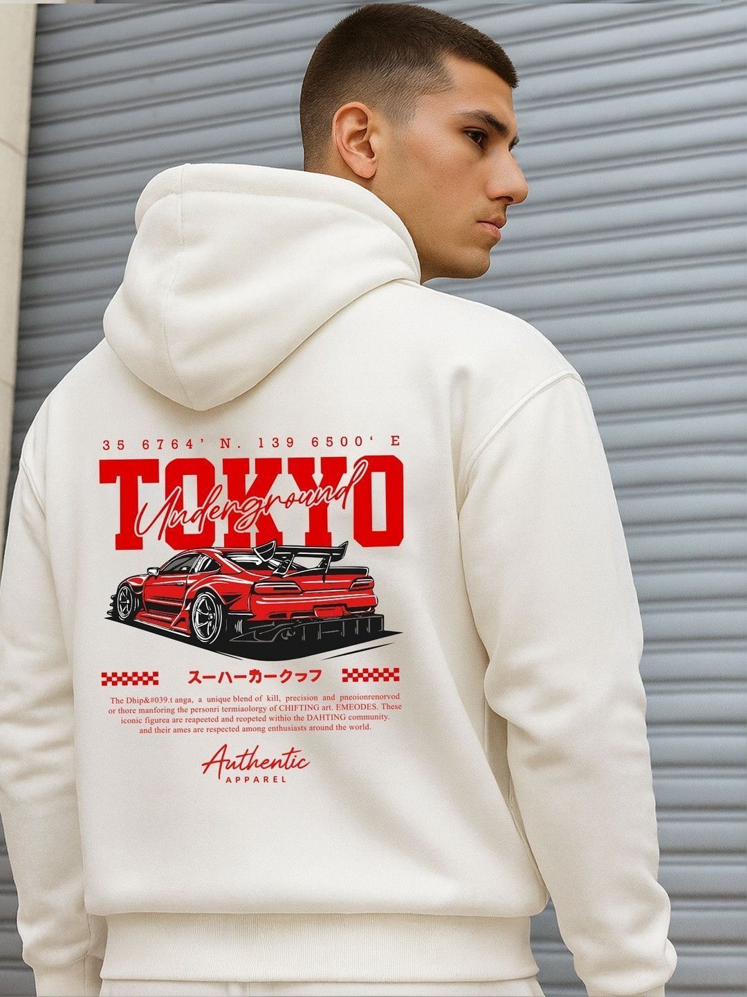 JUMPCUTS Men Printed Hooded Sweatshirt