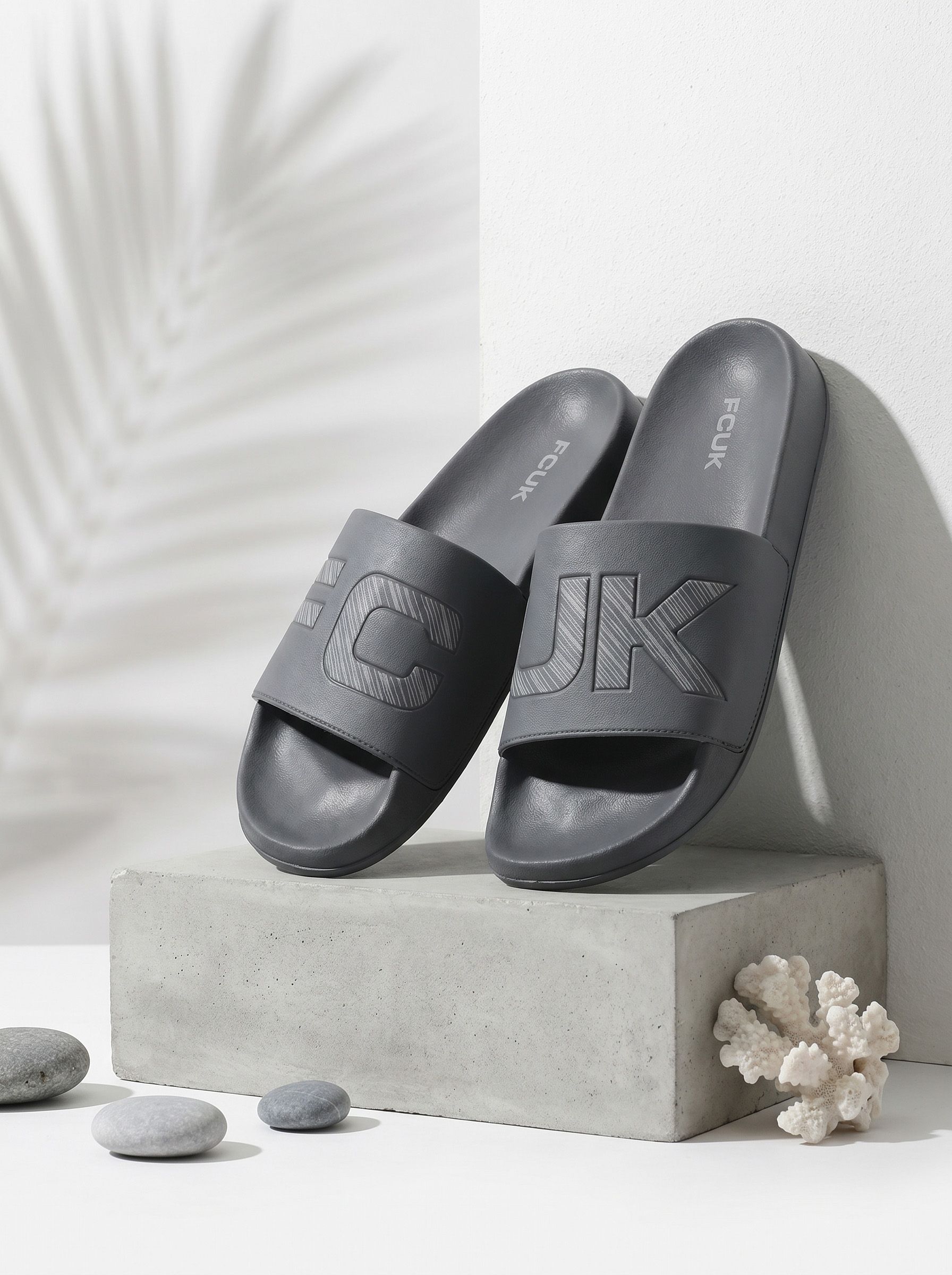FCUK Men Brand Logo Printed Sliders