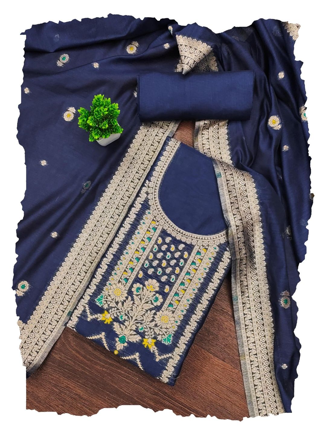 Kili Fashion Pure Silk Unstitched Dress Material