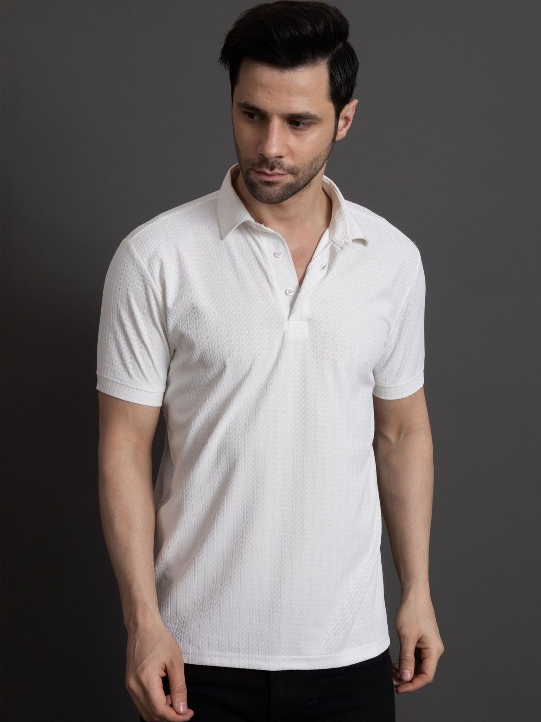 HERE&NOW Men Polo Collar T-shirt