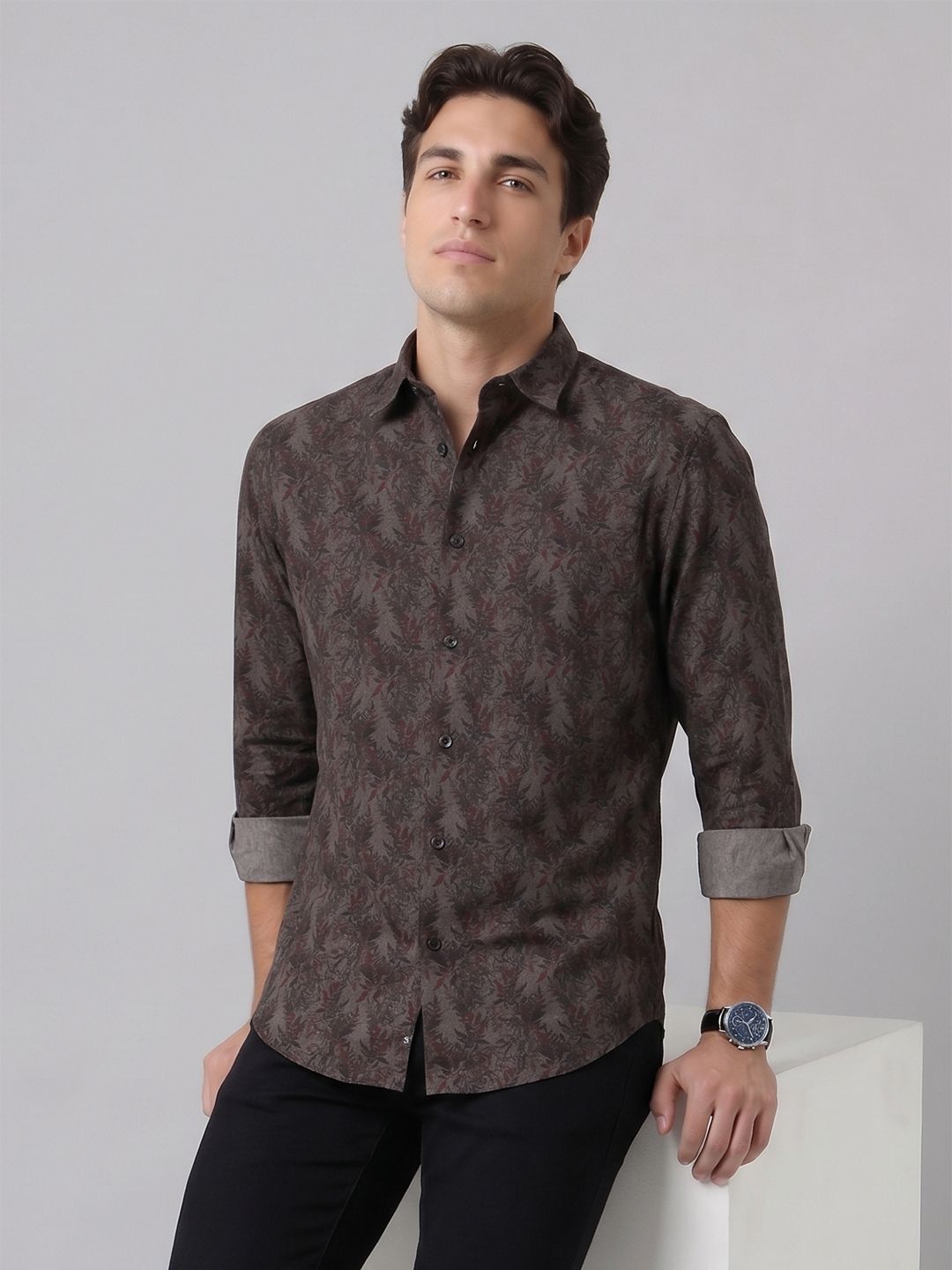 Indian Terrain Indian Terrain Slim Fit Tropical Printed Casual Shirt