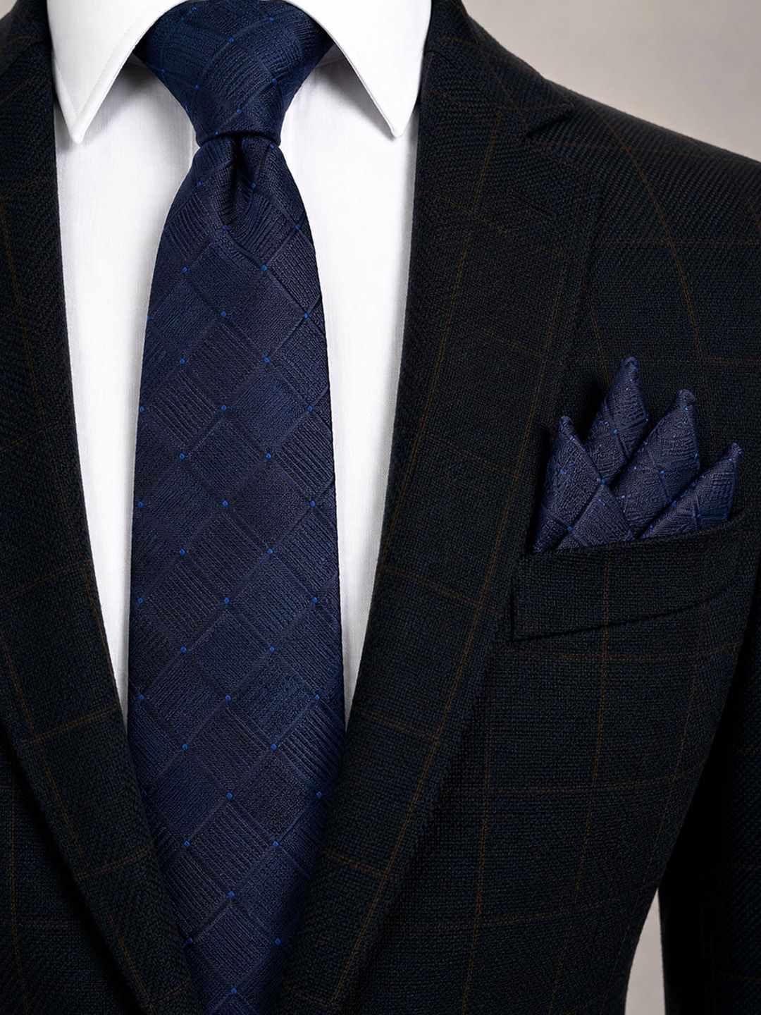Cazzano Men Checked Skinny Tie