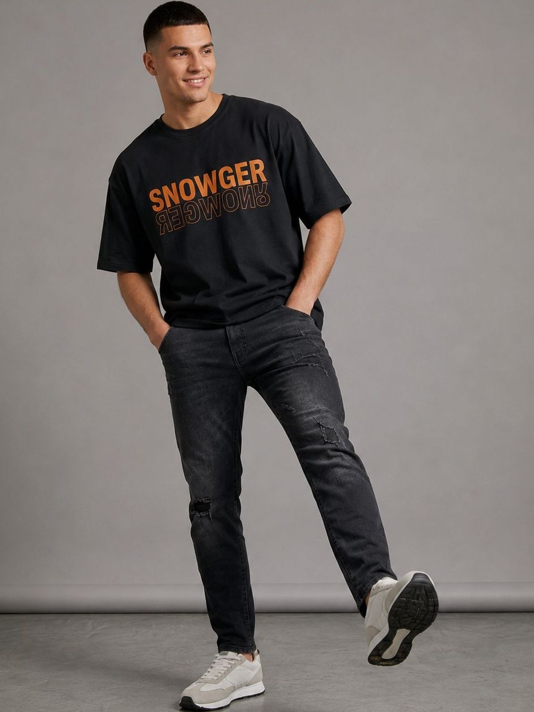HERE&NOW Men Typography Printed T-shirt