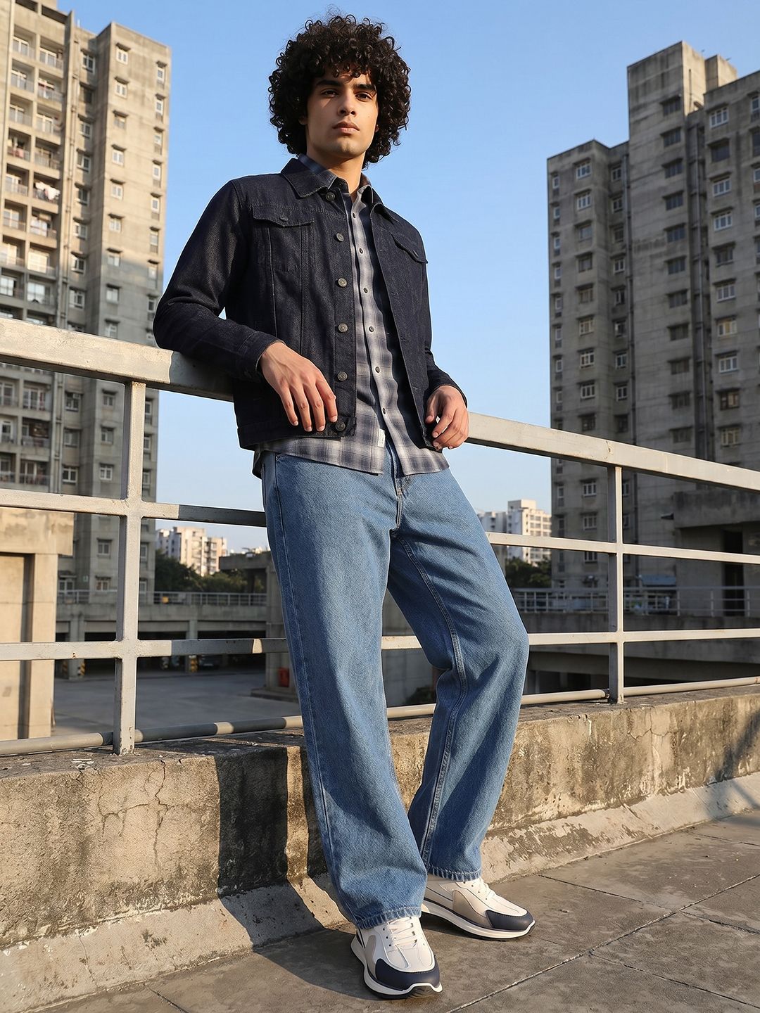 The Roadster Lifestyle Co Denim Spread Collar Denim Jacket
