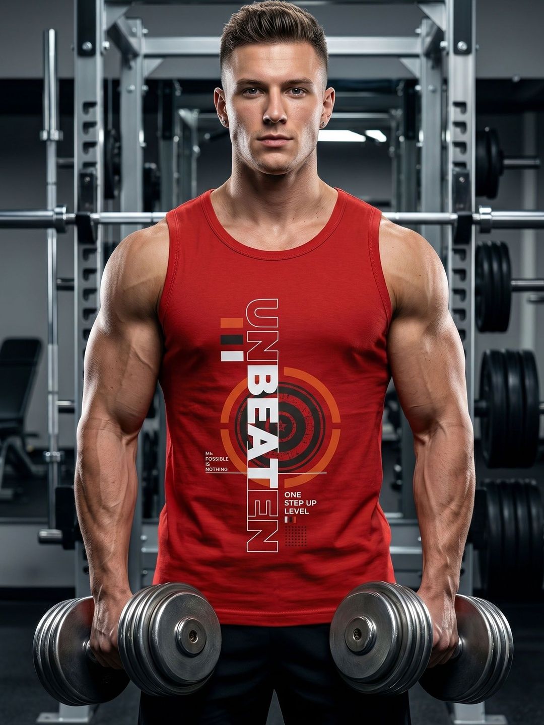 T.T. Printed Cotton Gym Vest