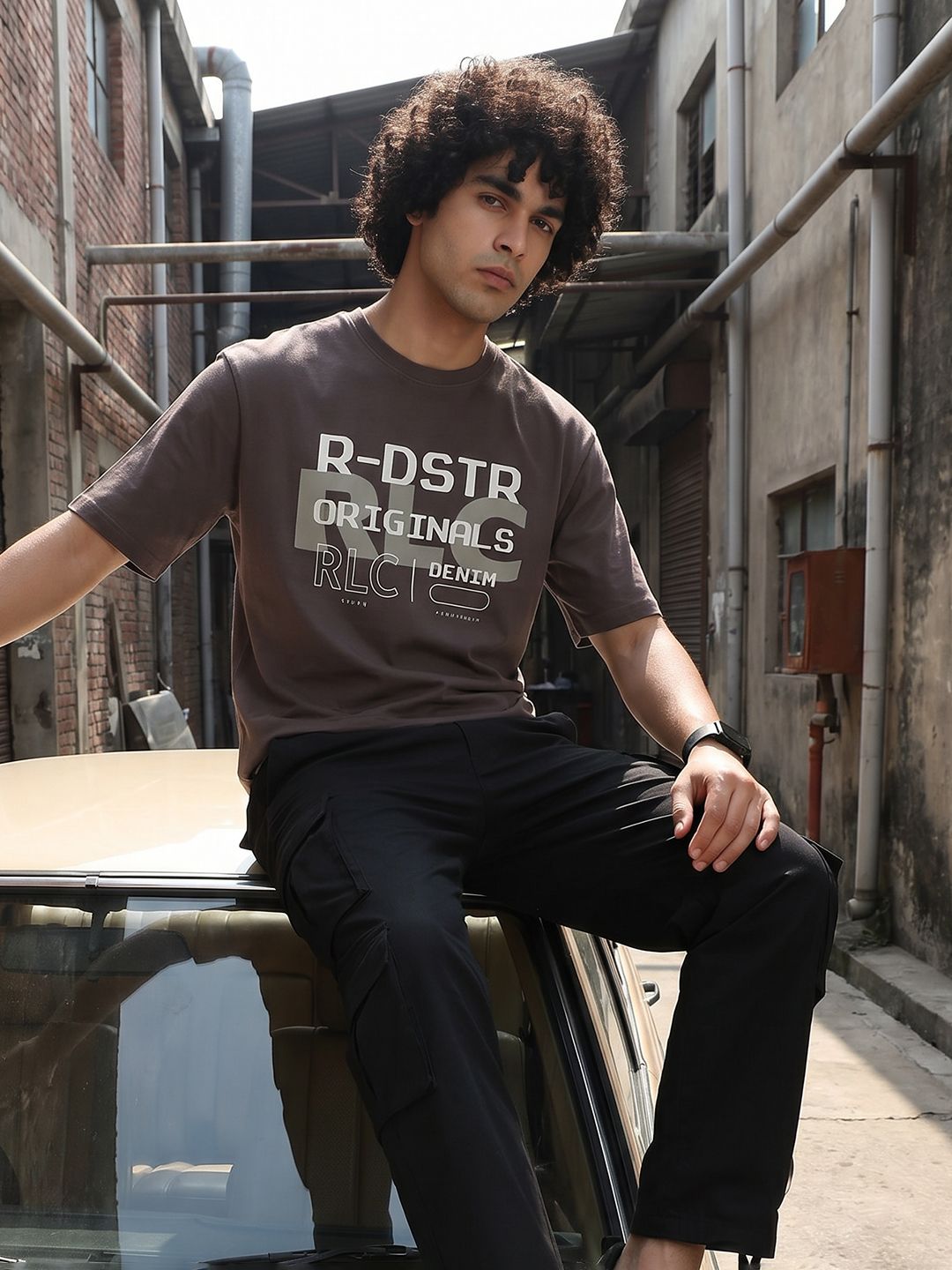 The Roadster Life Co. Relaxed Fit Printed Pure Cotton T-shirt