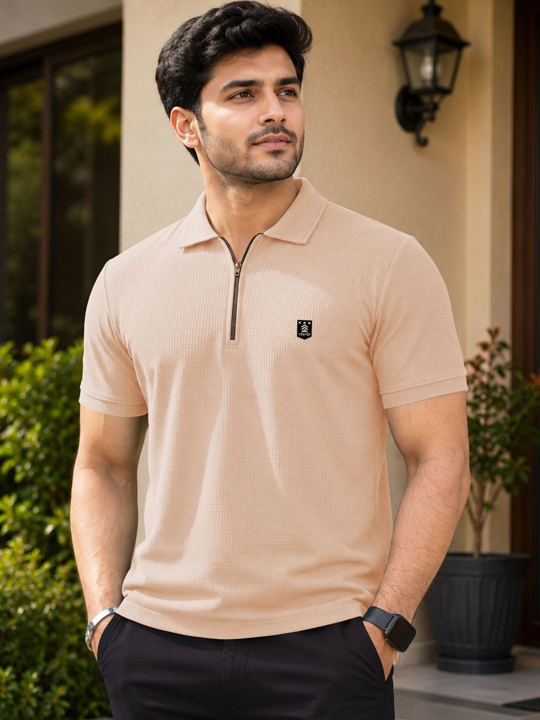 VeBNoR Men Polo Collar T-shirt
