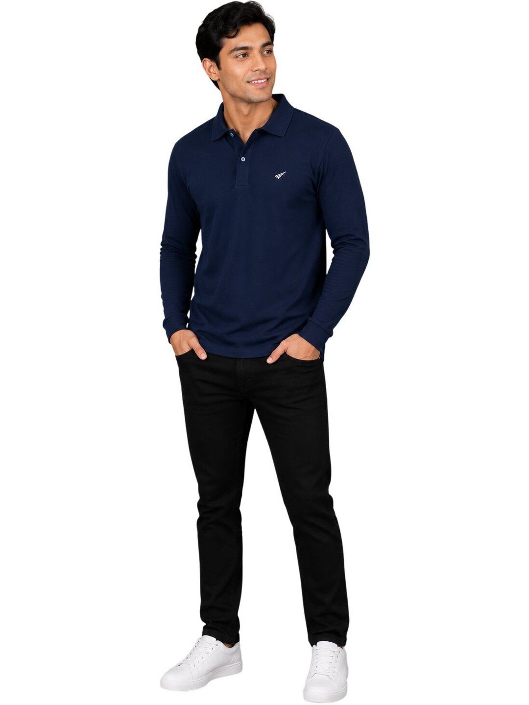 Oakmans Men Brand Logo Polo Collar T-shirt