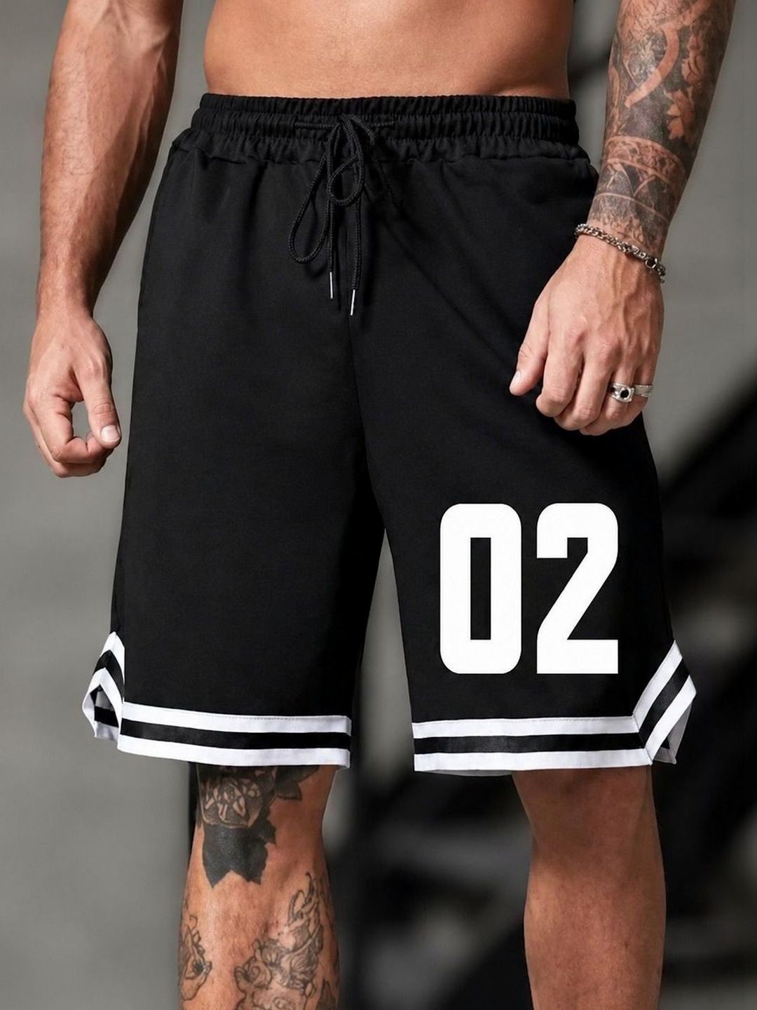 Bellwit Men Striped Training or Gym Sports Shorts