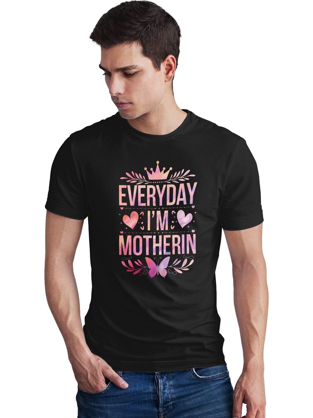 Seekbuylove Men Typography Printed Bio Finish T-shirt