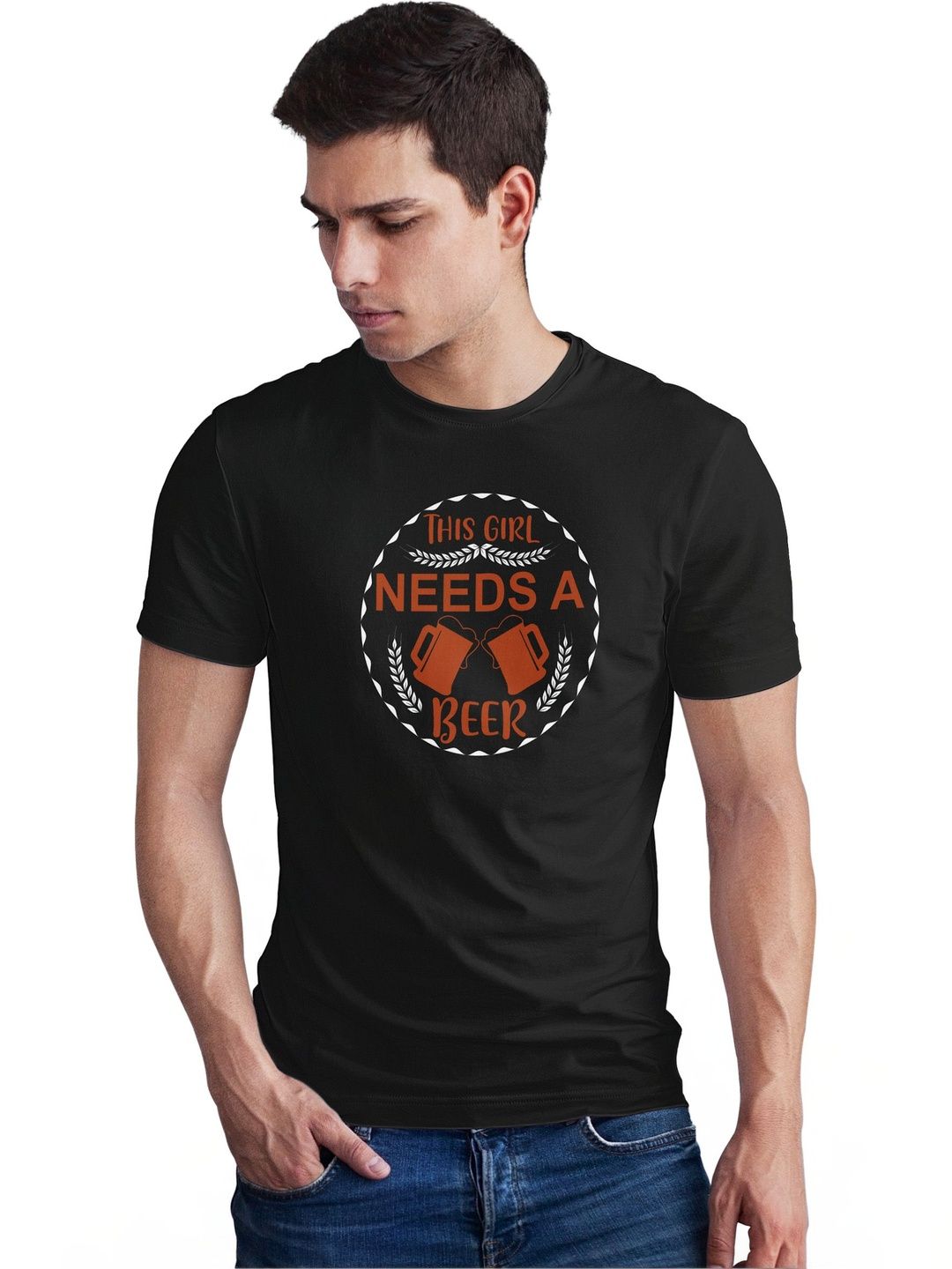 Seekbuylove Men Typography Printed Bio Finish T-shirt