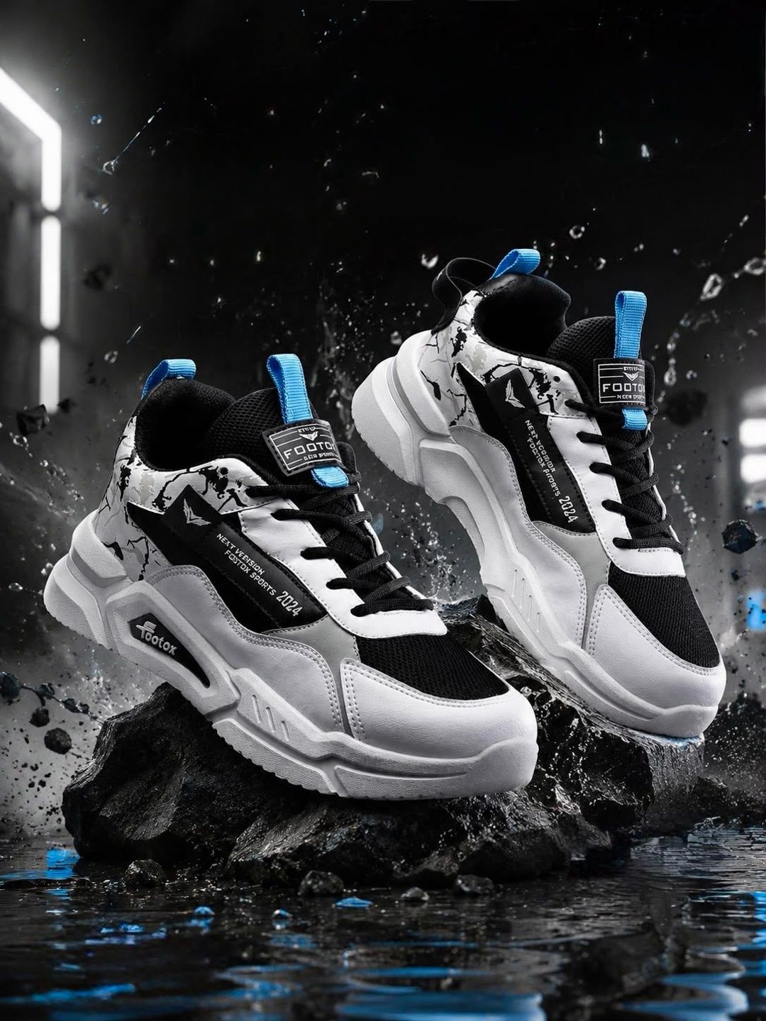 Footox Men Colourblocked  Running Lace-Ups Sports Shoes