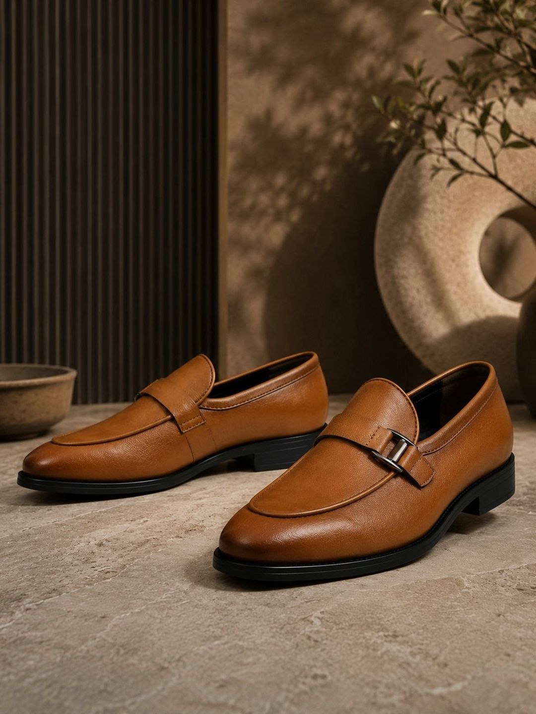 House of Pataudi Men Round-Toe Formal Loafers