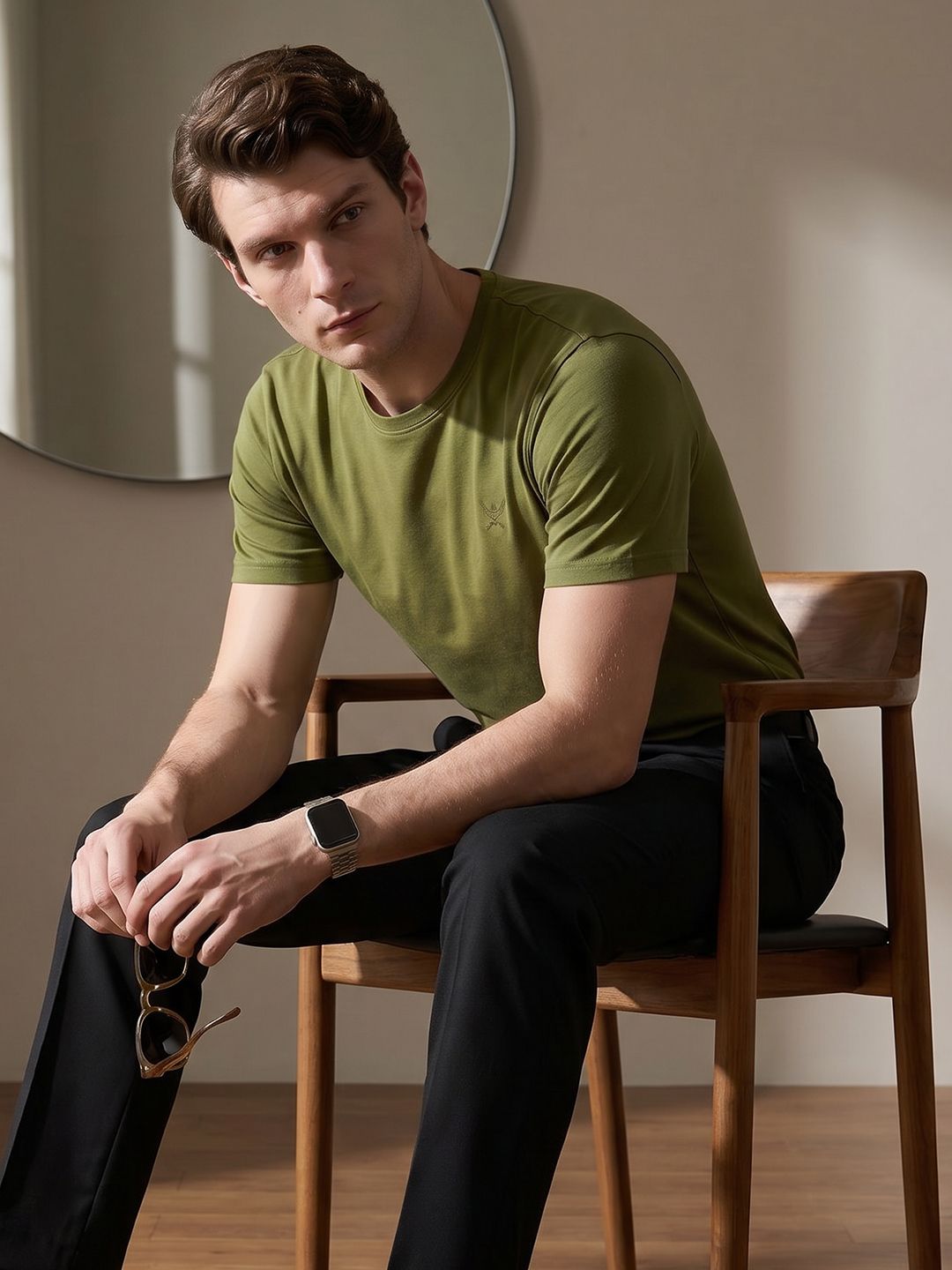 House of Pataudi Men Pure Cotton T-shirt
