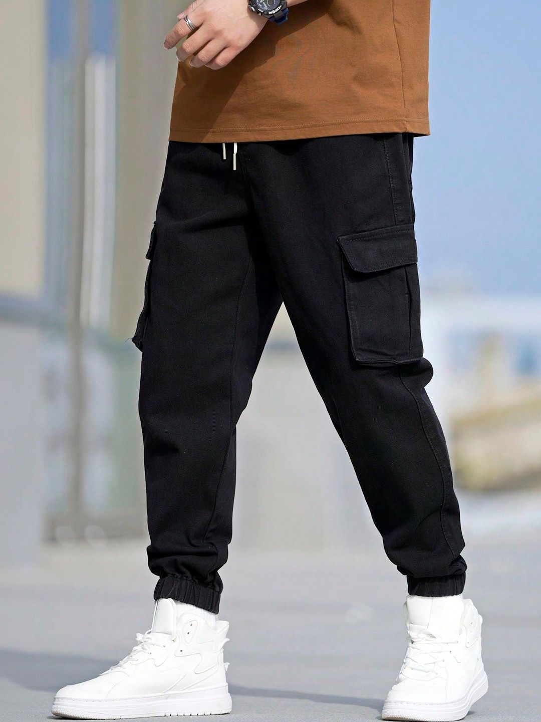 R.Code by The Roadster Life Co. Men Classic Regular Fit High-Rise Coated Stretchable Jeans