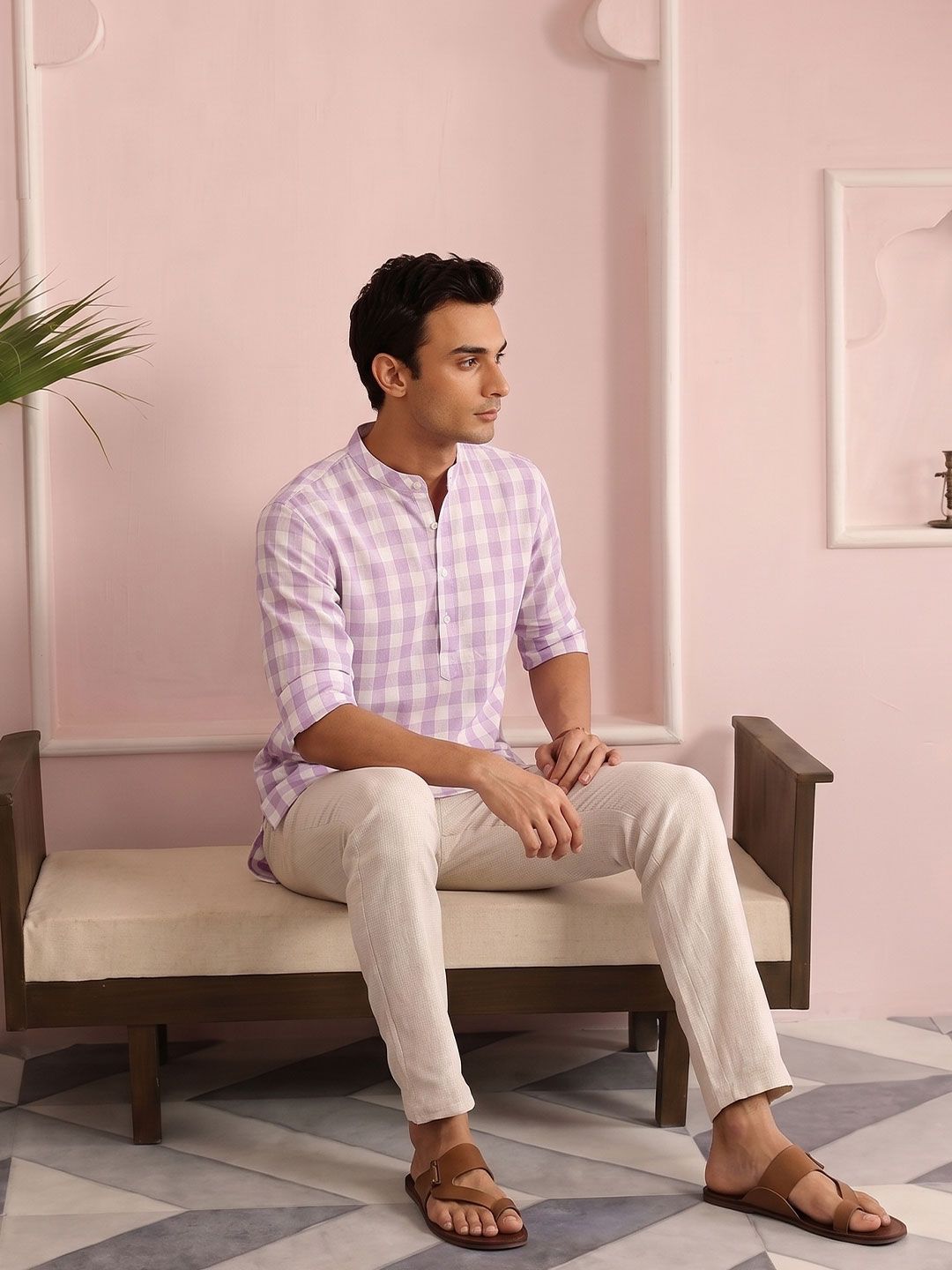 House of Pataudi Checked Rozana Kurta