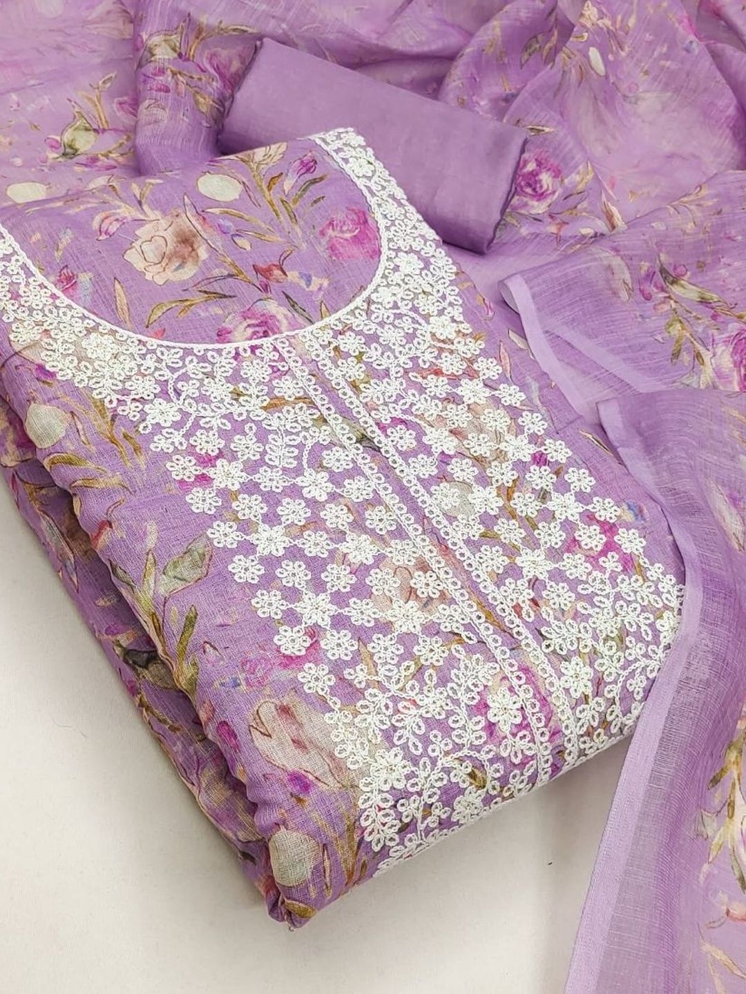 KALINI Embroidered Unstitched Dress Material