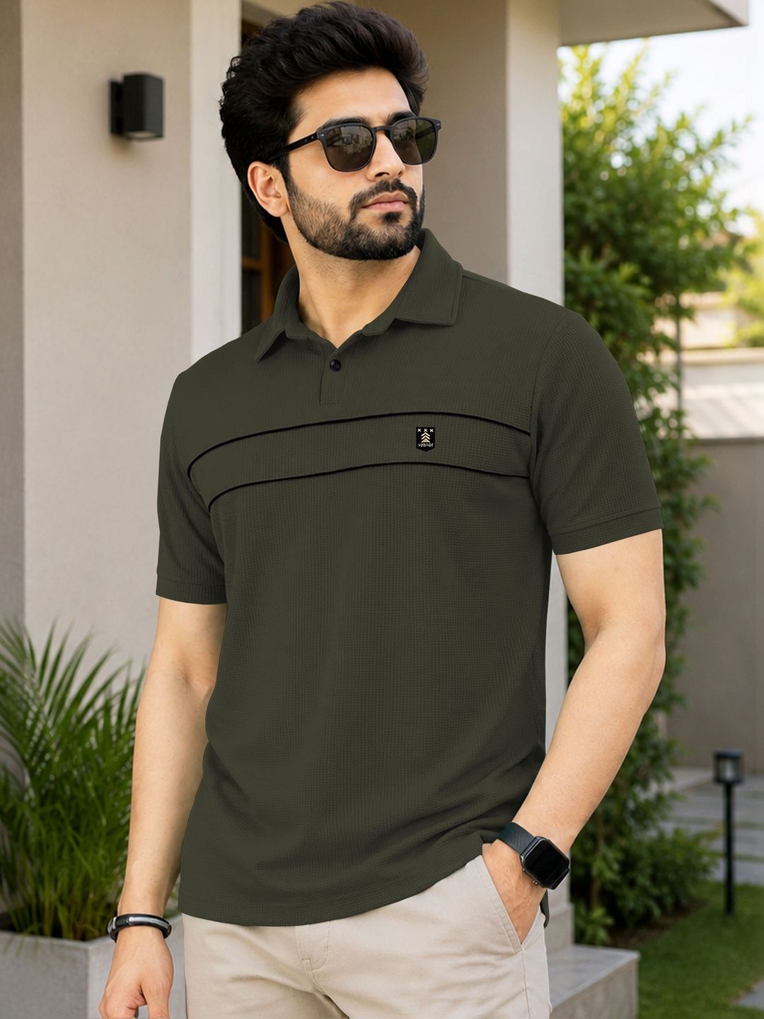 VeBNoR Men Polo Collar T-shirt