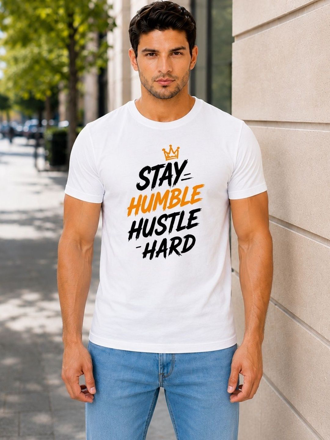 BARRIOS Men Typography Printed T-shirt