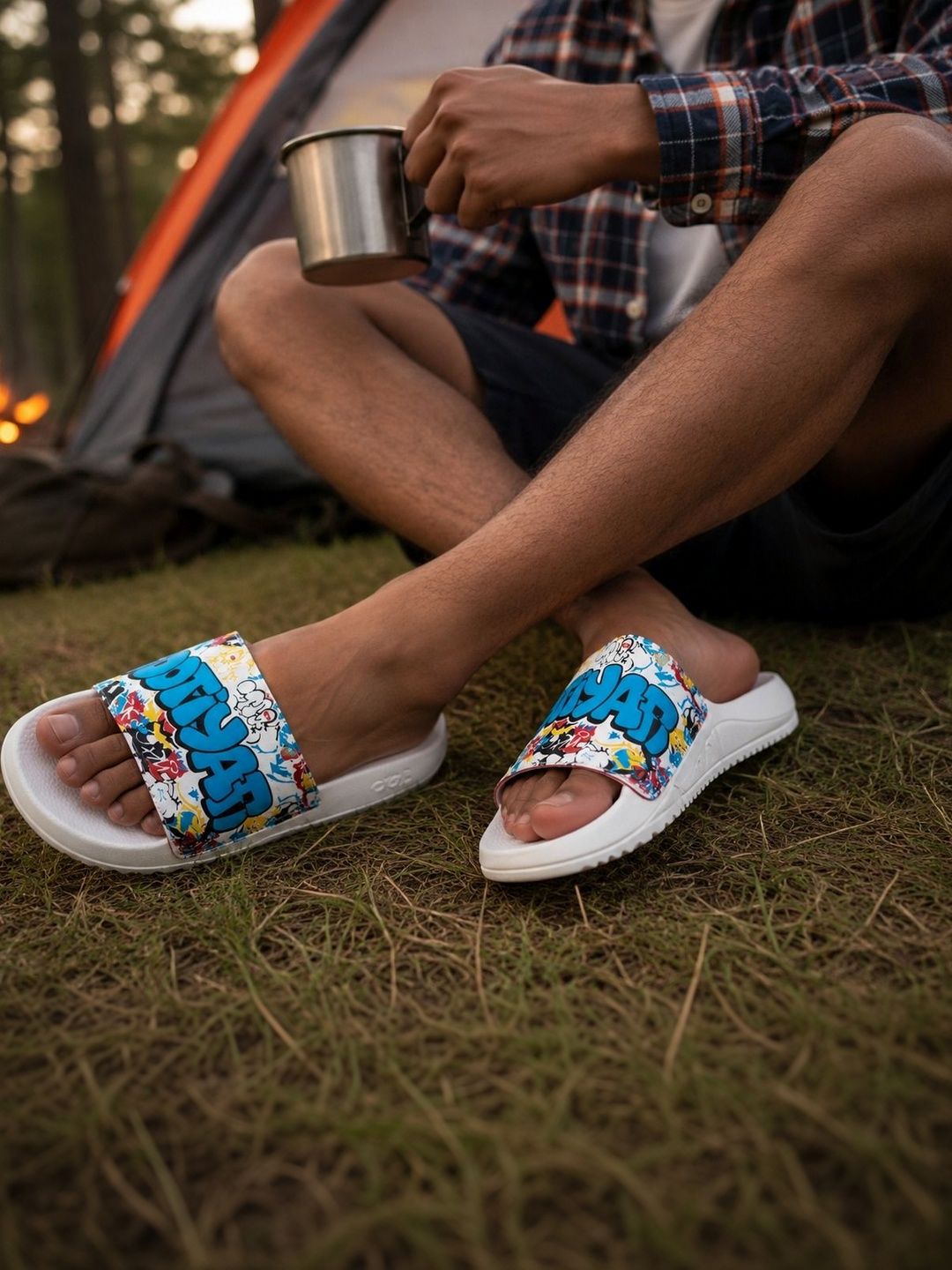 JOOTIYAPA Men Printed Sliders