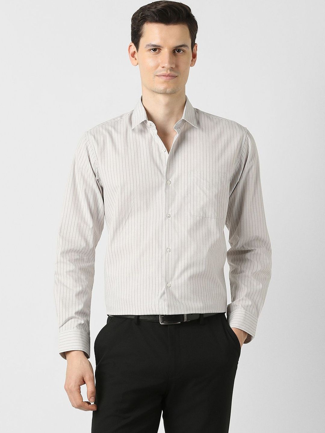 Peter England Peter England Men Slim Fit Striped Formal Shirt