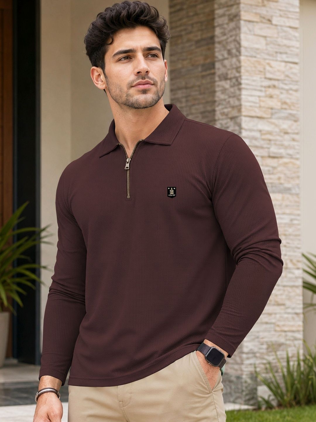 VeBNoR Men Polo Collar T-shirt