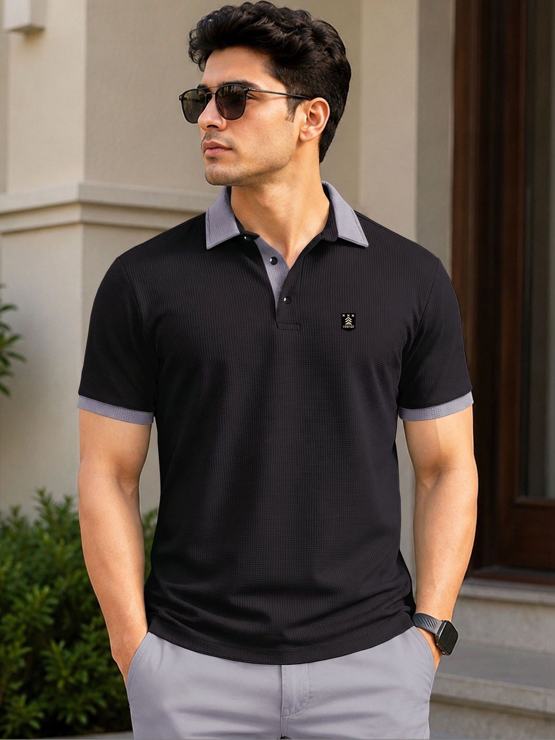 VeBNoR Polo Collar Short Sleeves T-shirt