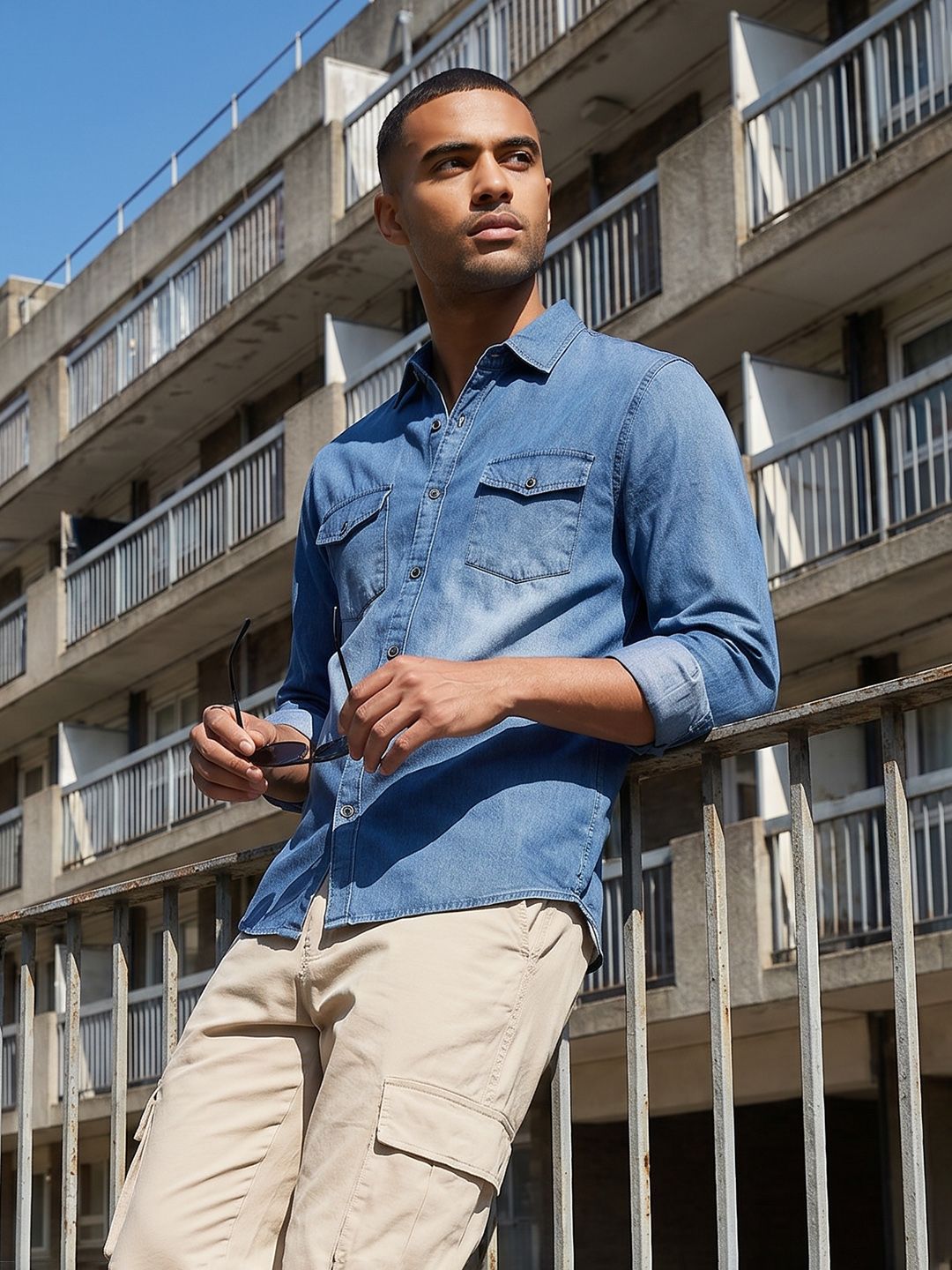 The Roadster Life Co. Washed Pure Cotton Slim Fit Casual Shirt