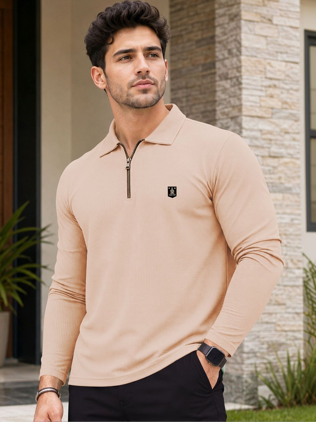 VeBNoR Men Polo Collar T-shirt