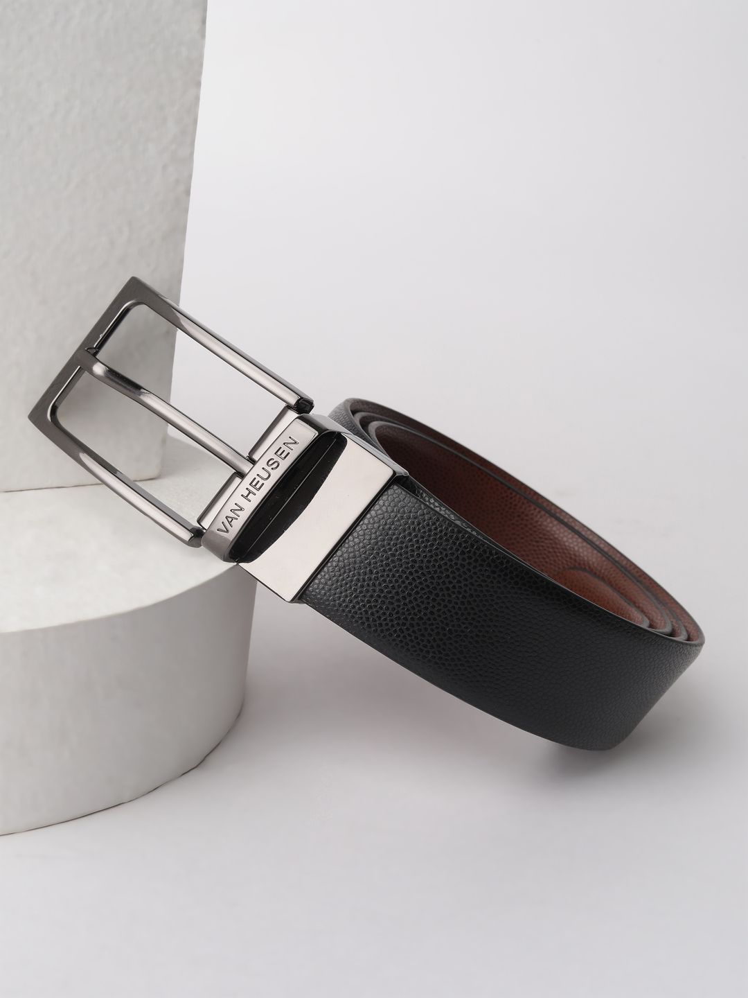 Van Heusen Van Heusen Men Textured Leather Reversible Formal Belt
